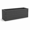Fioriera rettangolare da giardino nera in composito WPC 100 x 40 x 40 cm