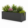Fioriera rialzata da giardino nera in acciaio zincato rettangolare 120 x 40 x 60 cm