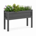 Fioriera rialzata da giardino antracite in legno massello di abete rettangolare 120 x 60 x 80 cm