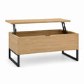 Tavolino da caffè sollevabile rovere chiaro in pannello truciolare 100 x 60 x 45 cm