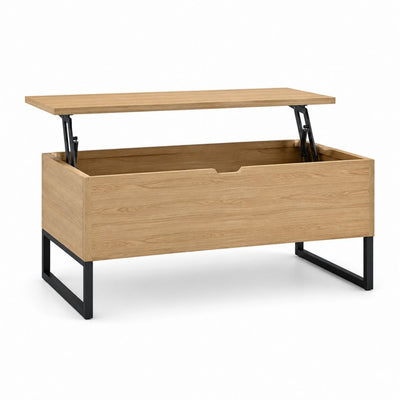 Tavolino da caffè sollevabile rovere chiaro in pannello truciolare 100 x 60 x 45 cm