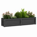 Fioriera rialzata da giardino nera in WPC rettangolare 200 x 50 x 50 cm