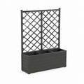 Fioriera con grigliato da giardino nera in PP rettangolare 100 x 43 x 142 cm
