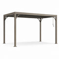 Pergola bioclimatica rettangolare grigio taupe in alluminio 400 x 300 x 230 cm con tetto a lamelle orientabili