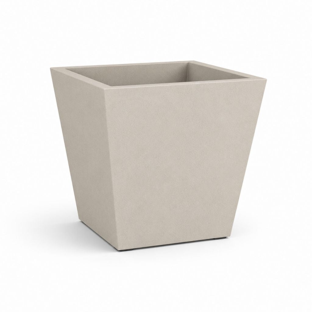 Vaso da fiori quadrato tortora in polipropilene 40 x 40 x 50 cm