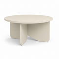 Tavolino da caffè rotondo beige in MDF laccato Ø90 x 40 cm