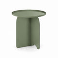 Tavolino laterale rotondo verde in acciaio Ø45 x 50 cm