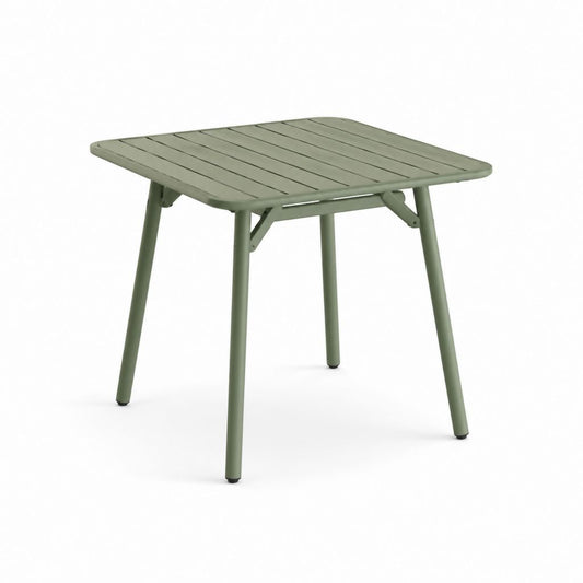 Tavolo da giardino quadrato verde oliva in alluminio 80 x 80 x 74 cm